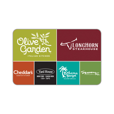 OLIVE GARDEN<sup>&reg;</sup> $25 Gift Card - Enjoy authentic Italian cuisine!  This gift card is worth $25 at any Olive Garden restaurant.  
